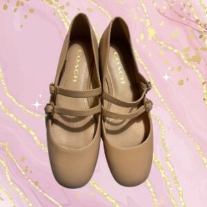 Coach Women's Whitley Leather Mary Jane Flat, Size 5.5B